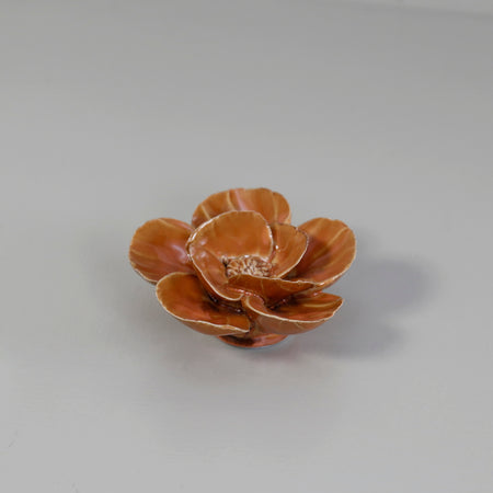 Ceramic Flower / Burnt Orange Poppy