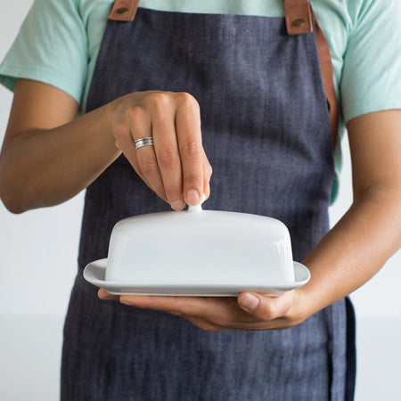 Ceramic Butter Dish / White