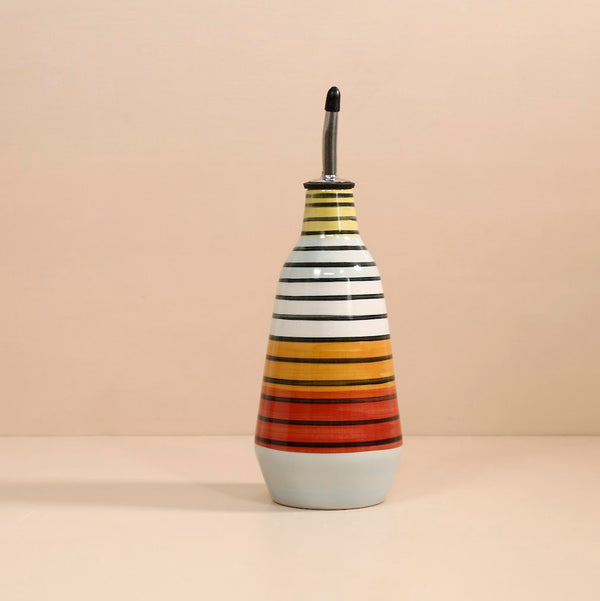 Ceramic Cruet / Tall Multicolor Stripes