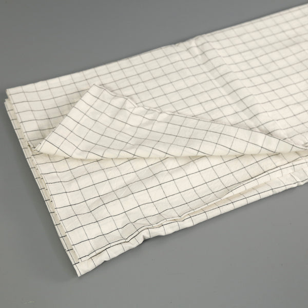 Guaria Striped Tablecloth / Charcoal Grid