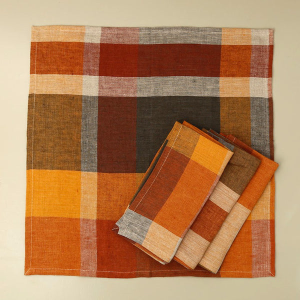 Checked Yarn Dyed Eugene Napkin Set / 4 pc