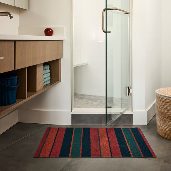 Chilewich Shag Rugs / Bolt Stripe / Raspberry