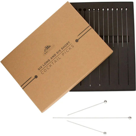 Stainless Steel Cocktail Picks / 12pc Set Long