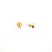 Geometric Gold Stud Earring / Rose Quartz Moon