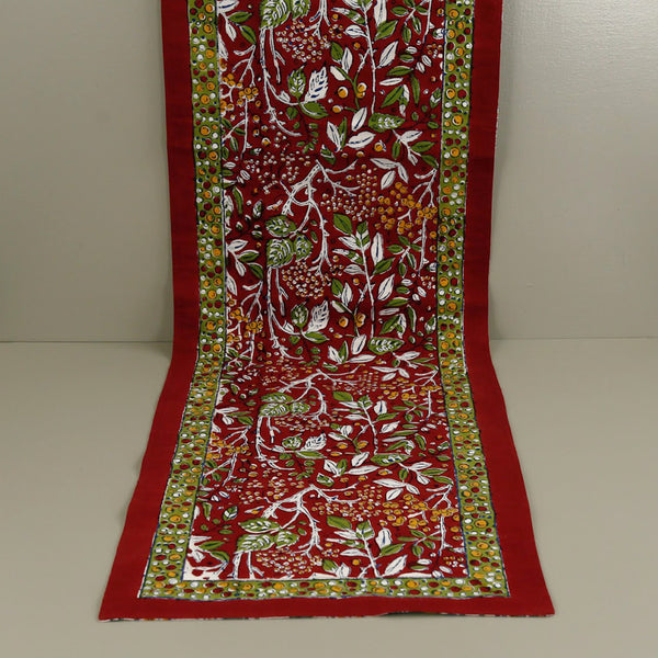 Currant Ruby Red Block Print Runner