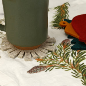 Deck The Halls Wool Coasters 4pc
