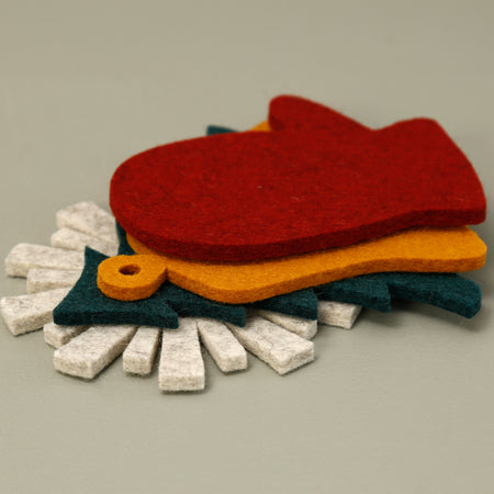 Deck The Halls Wool Coasters 4pc