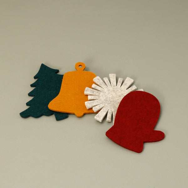 Deck The Halls Wool Coasters 4pc