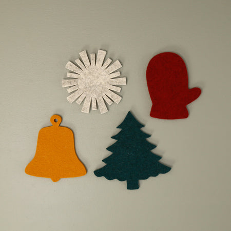 Deck The Halls Wool Coasters 4pc