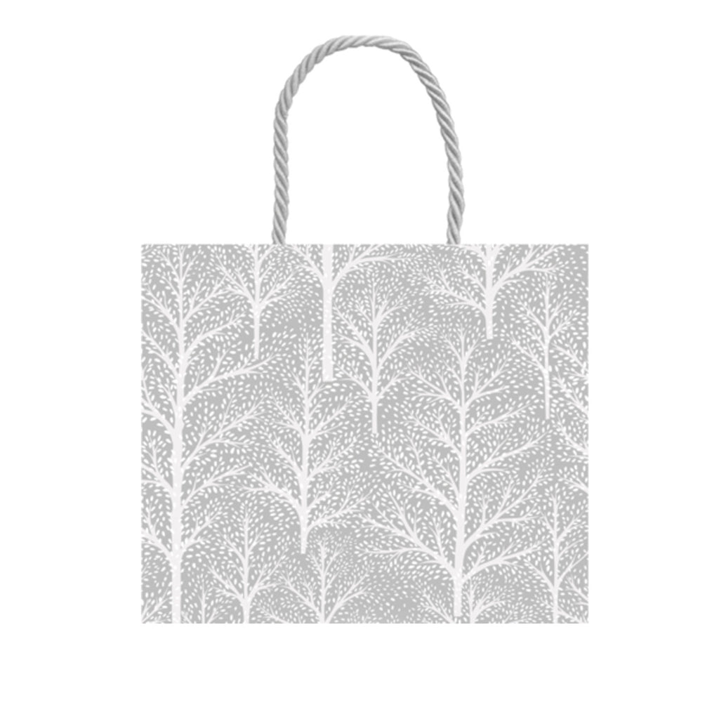 Designer Gift Bag / Large Winter Trees Silver