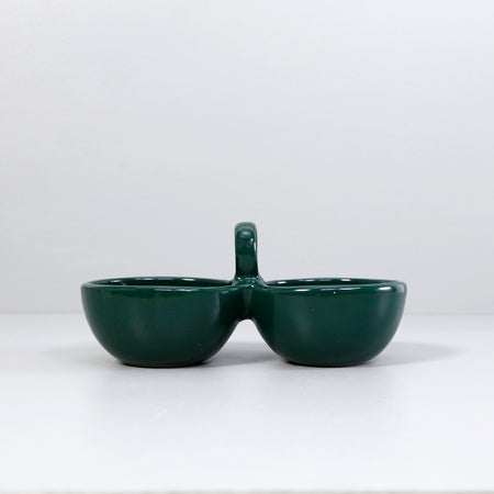 Desmond Double Sauce Bowl / Dark Green