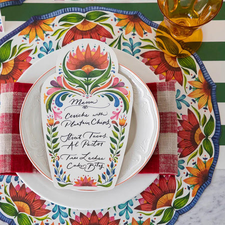 Die-Cut Fiesta Floral Paper Placemat