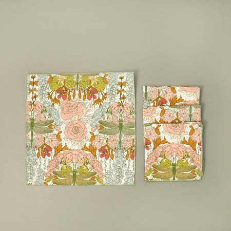 Dragonfly Garden 4pc Cotton Cocktail Napkins