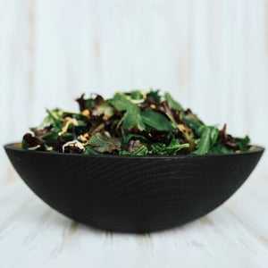 Ebonized Red Oak Wooden Salad Bowl 15"