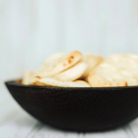 Ebonized Red Oak Wooden Salad Bowl 7"