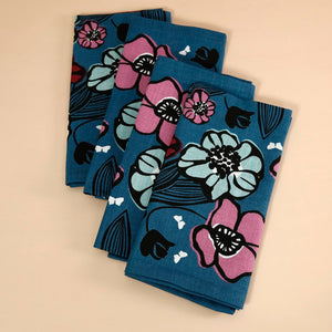 Elizabeth Grubaugh 4pc Napkin Set / Fullbloom Blue