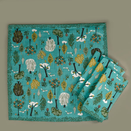 Elizabeth Grubaugh 4pc Napkin Set / Trees