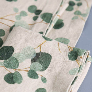 Eucalyptus on Light Natural Linen Napkins / 4pc
