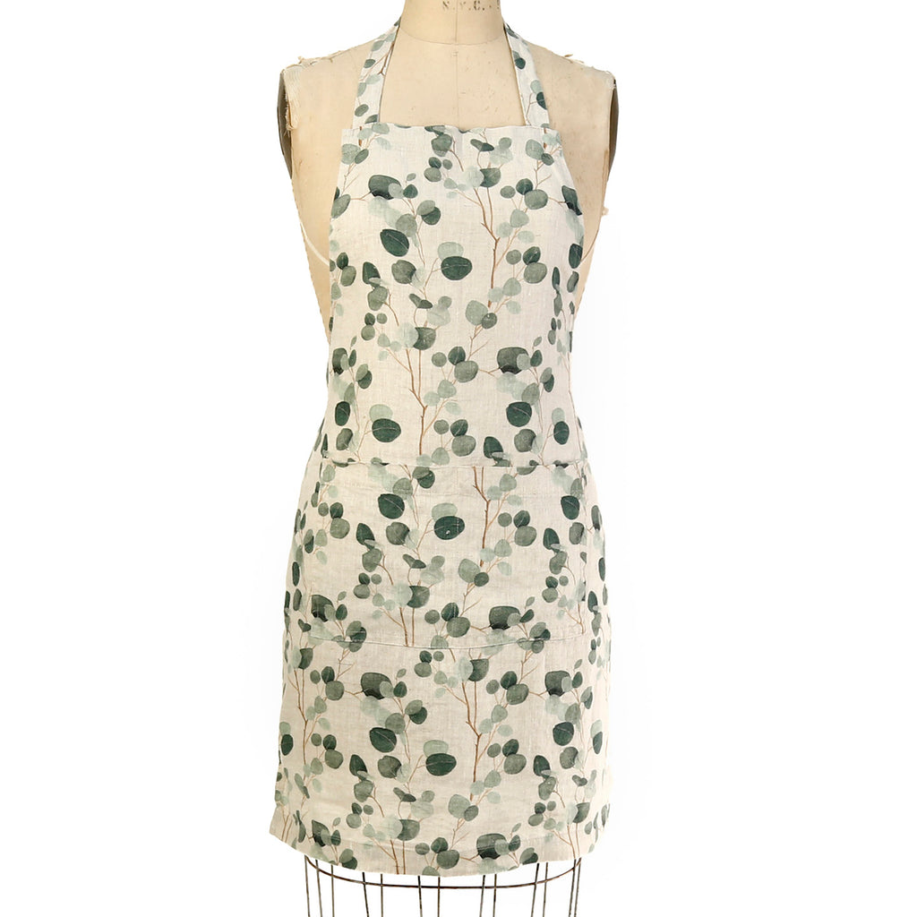 Linen Tales Pinafore Apron / Eucalyptus Natural