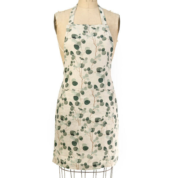 Linen Tales Pinafore Apron / Eucalyptus Natural