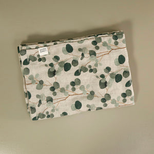 Eucalyptus on Light Natural Linen Tablecloth