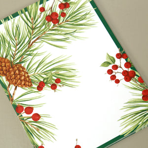 Caspari Paper Holiday Place Cards / Evergreen And Berries