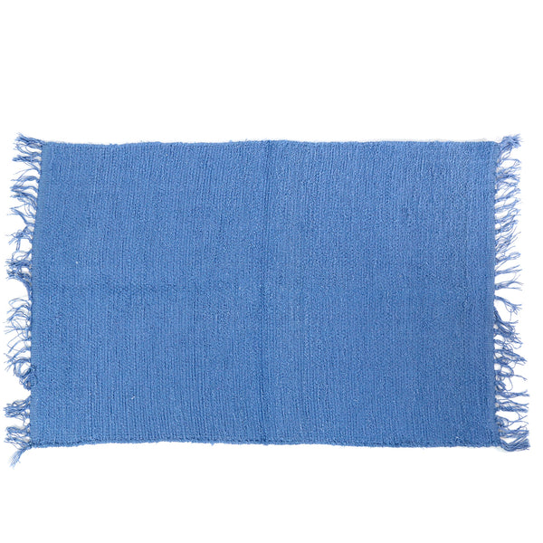 Solid Color Cotton Indoor Rugs / Gulf Blue 2x3'