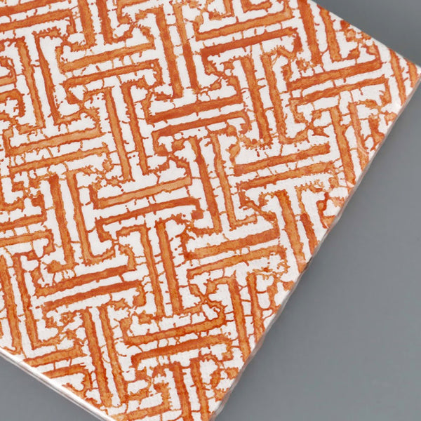 Caspari Paper Luncheon Napkins / Fretwork Orange