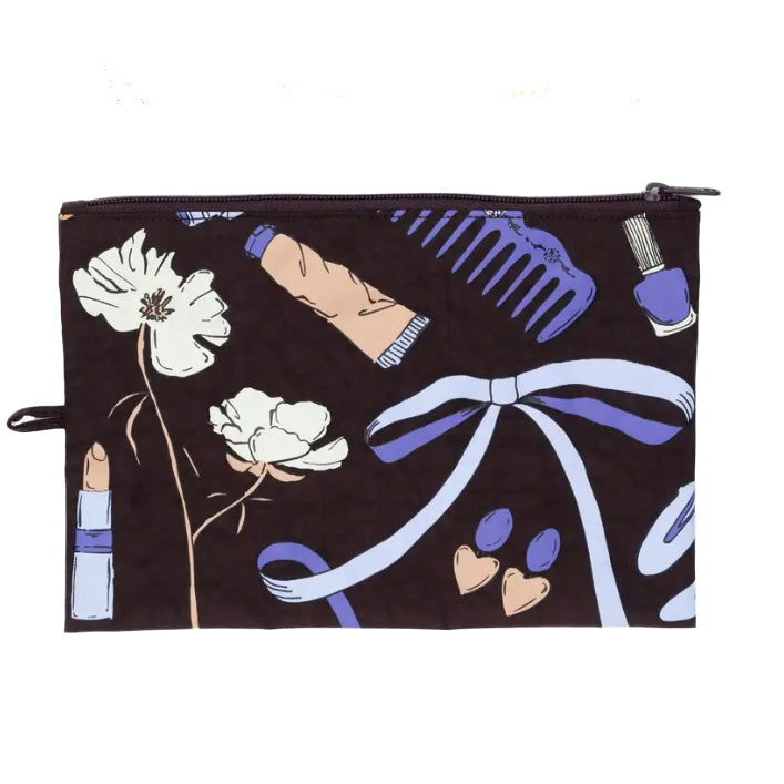 Baggu Flat Large Zip Pouch / Get Ready With Me / Black