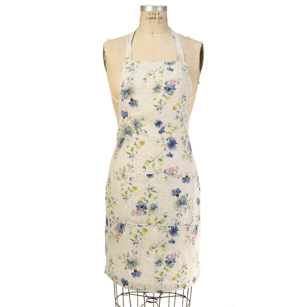Linen Tales Pinafore Apron / Flowers Natural