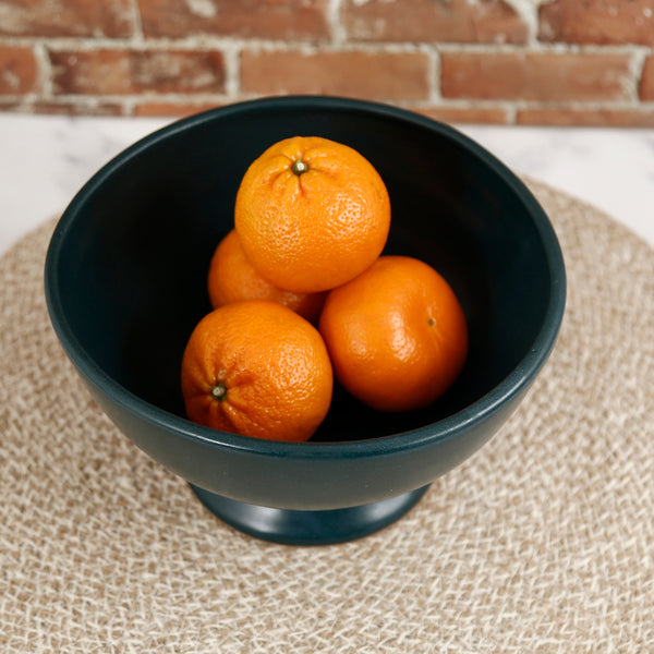 Footed Serving Bowl / Midnight Teal