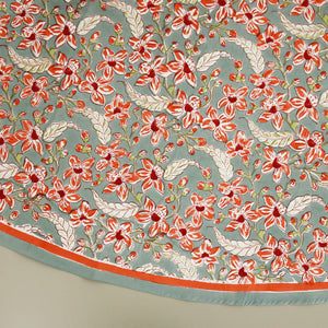 Frangipani Block Print Tablecloth