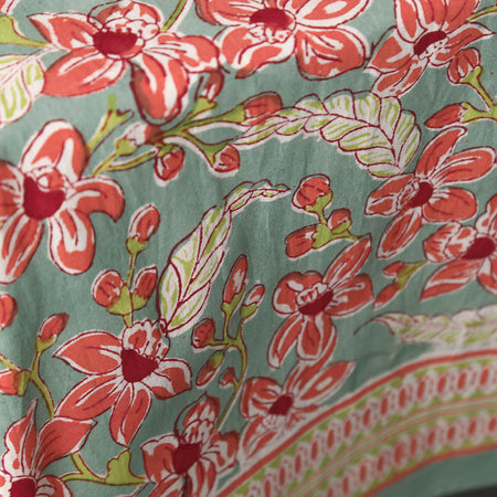 Frangipani Block Print Tablecloth