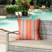 Outdoor Square Pillow / French Striped Orange