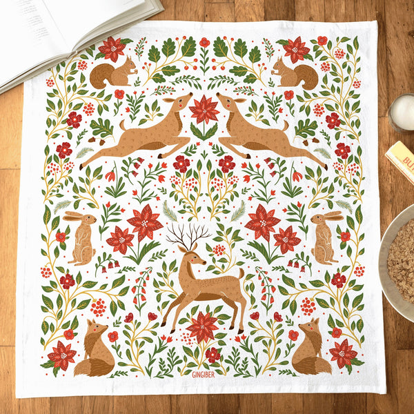 Gingiber Tea Towel / Christmas Forest