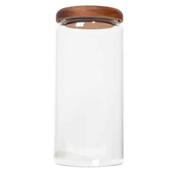 Glass Canister With Acacia Wood Lid / 42 oz
