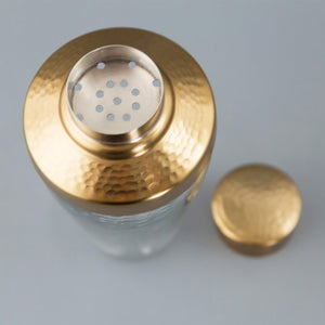 Glass & Brass Cocktail Shaker / Small 10oz