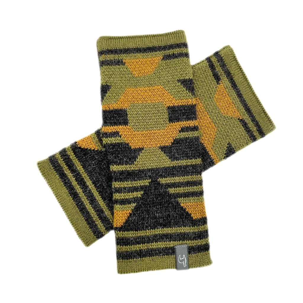 Baby Alpaca Fingerless Gloves / Incan Olive