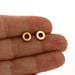 Gold Open Circle Stud Earrings / Small
