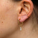 Gold Square Diamond Huggie Hoop Earrings