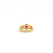 Gold Plated Red Ruby Signet Ring