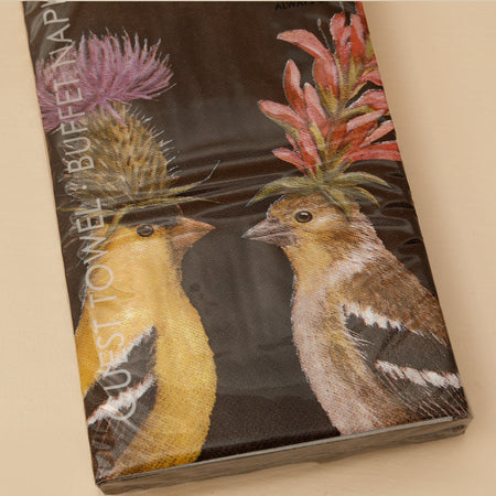 Vicki Sawyer Paper Guest Towel Napkins / Goldfinch Couple