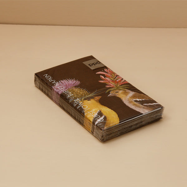 Vicki Sawyer Paper Guest Towel Napkins / Goldfinch Couple