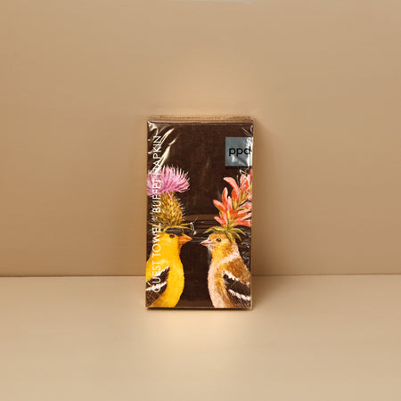 Vicki Sawyer Paper Guest Towel Napkins / Goldfinch Couple