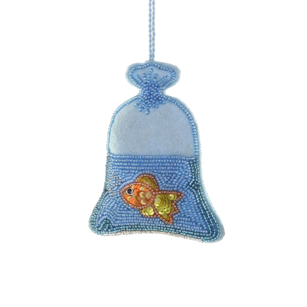 Beaded Pet Store Goldfish Ornament