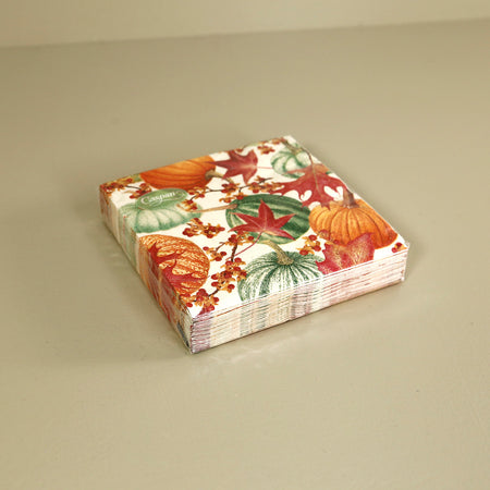 Caspari Paper Cocktail Napkins / Gourds and Leaves
