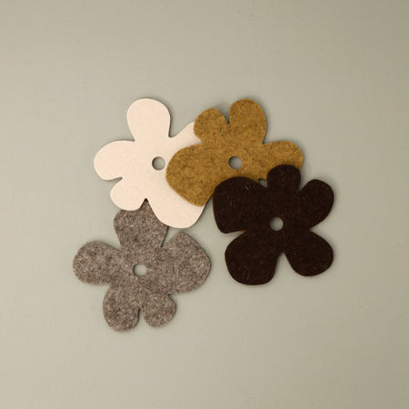 Fleur Wool Coasters 4pc Assorted Pack