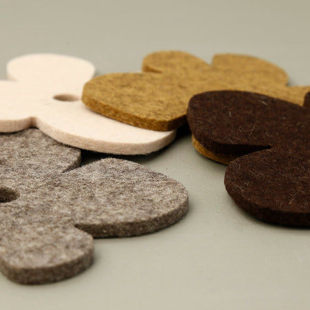 Fleur Wool Coasters 4pc Assorted Pack