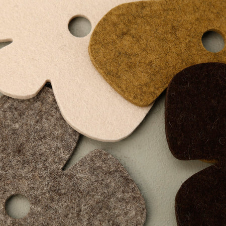 Fleur Wool Coasters 4pc Assorted Pack