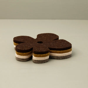 Fleur Wool Coasters 4pc Assorted Pack